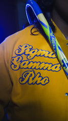 Sigma Gamma Rho Yellow Gold Graffiti Wool Crop Jacket