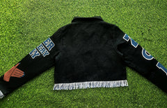 Zeta Phi Beta Black 1920 Tapestry Cropped Jacket