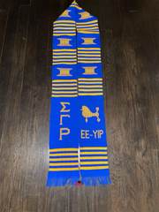 Sigma Gamma Rho READY TO SHIP Kente Cloth Graduation Stole w/ Garment Care Bag