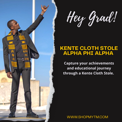 Alpha Phi Alpha Kente Cloth Graduation Stole w/ Garment Care Bag