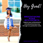 Zeta Phi Beta Custom Predesigned Graduation Stole w/ Garment Care Bag