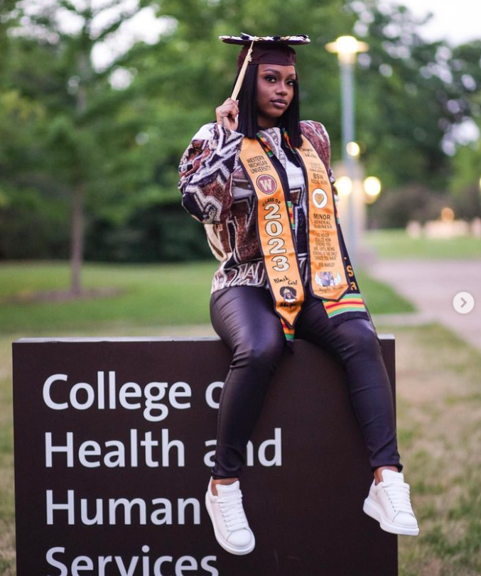 Black Girl Magic Collegiate Graduation Stole w/ Garment Care Bag