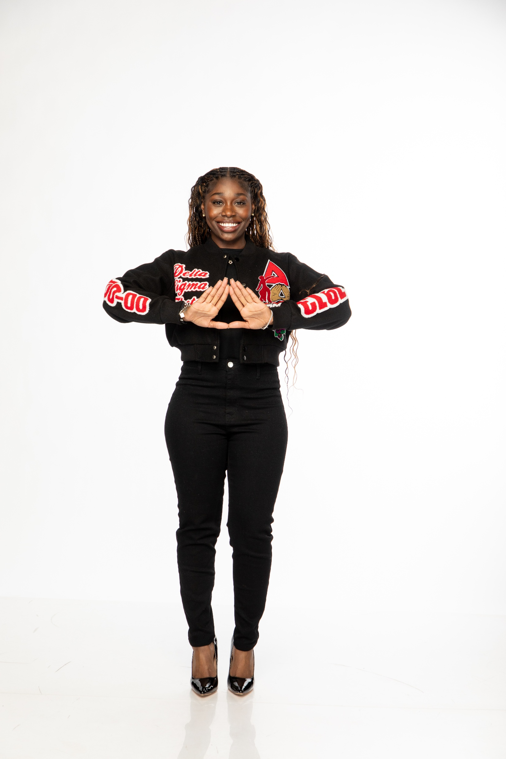 Delta Sigma Theta Black Graffiti Wool Crop Jacket