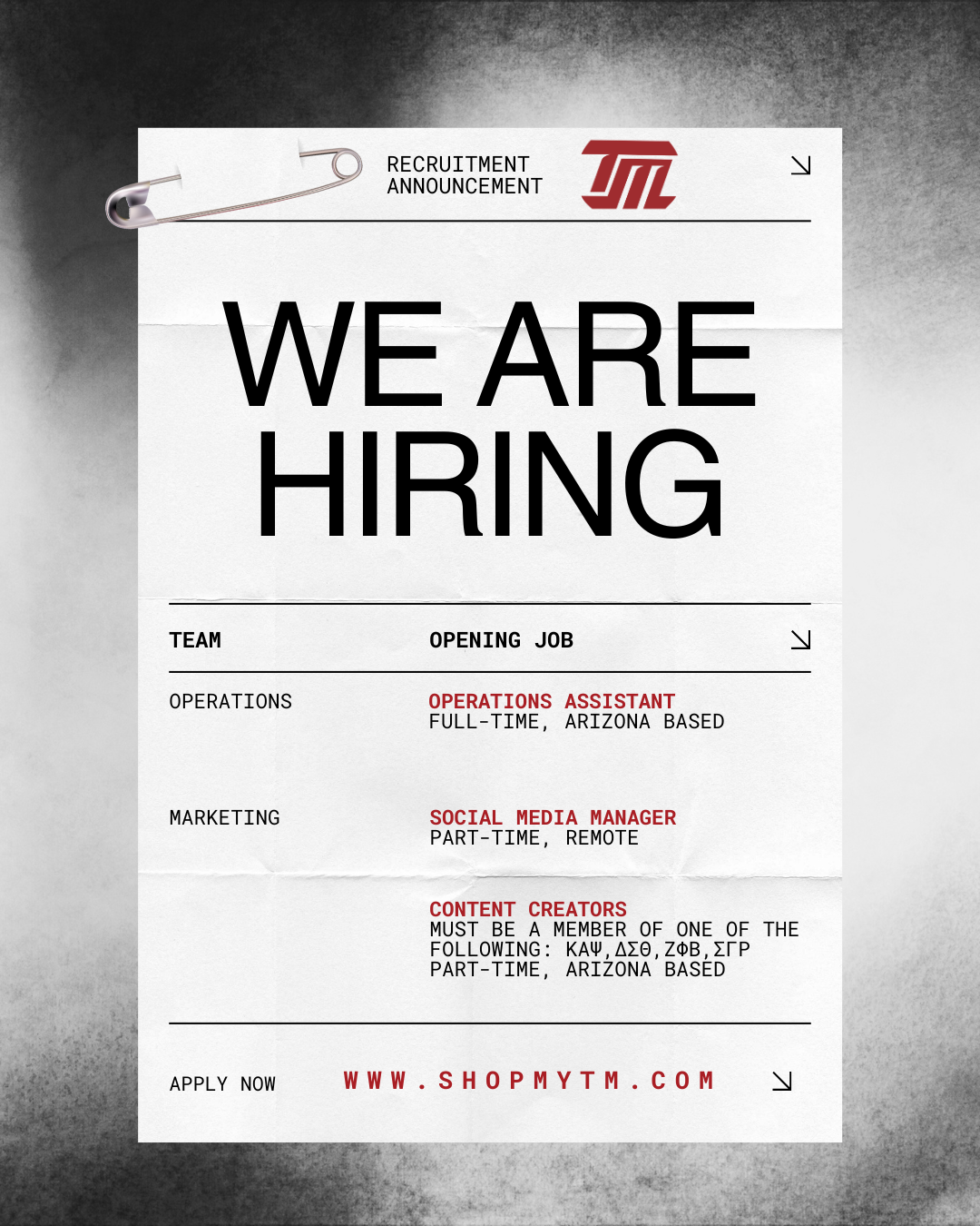 Timeless Masterpiece Employment Opportunities