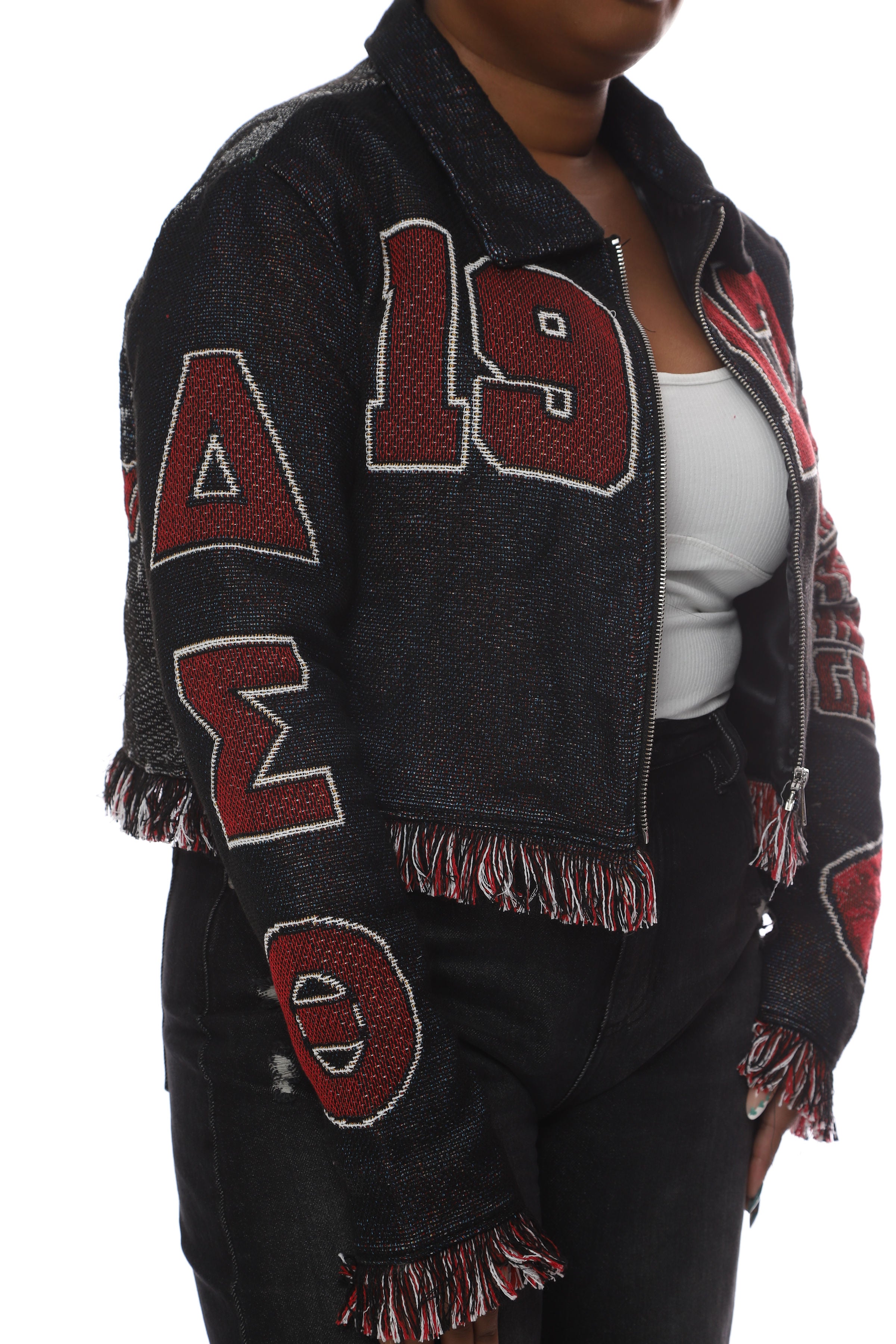 Delta Sigma Theta Black Tapestry Jacket-Social Action