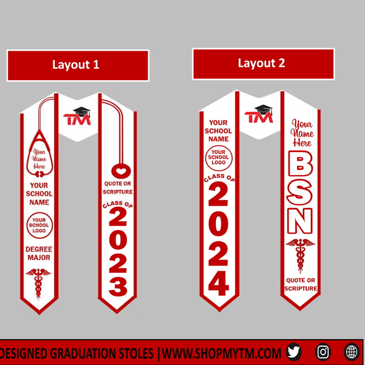 Nursing Graduation Stole w/ Garment Care Bag