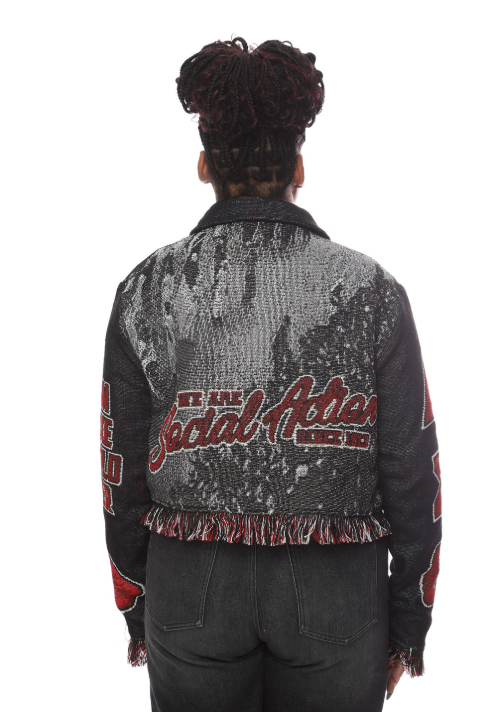Delta Sigma Theta Black Tapestry Jacket-Social Action