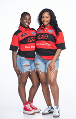 Delta Sigma Theta Black and Red Rugby Polo