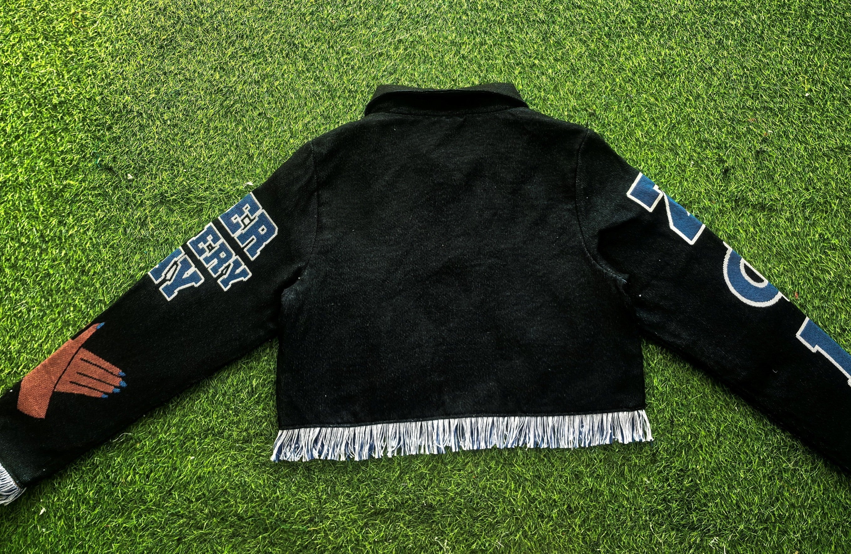 Zeta Phi Beta Black 1920 Tapestry Cropped Jacket