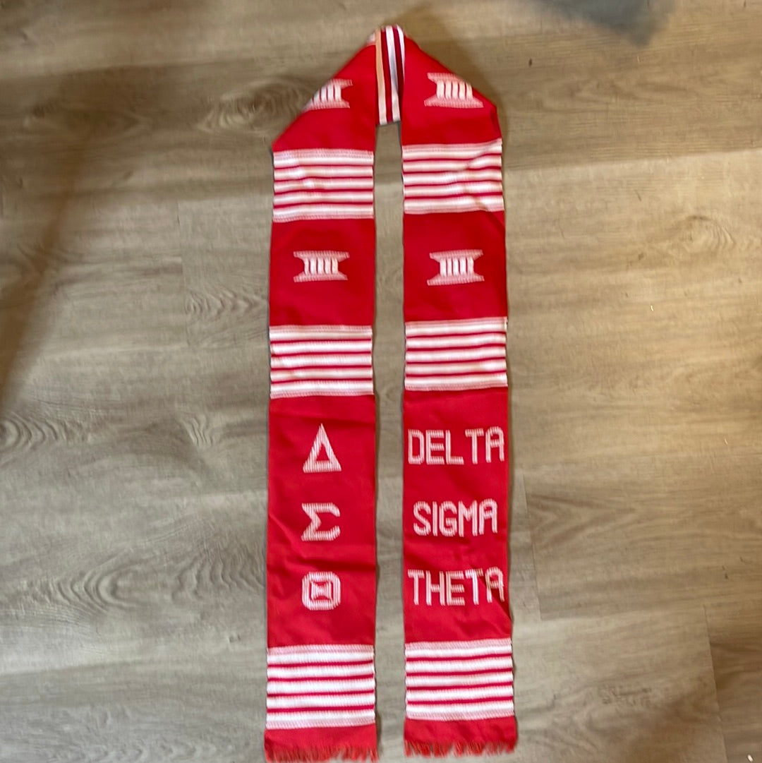 Delta Sigma Theta Kente Cloth Graduation Stole w/ Garment Care Bag