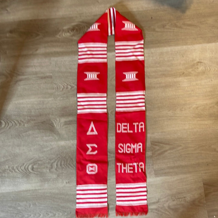 Delta Sigma Theta Kente Cloth Graduation Stole w/ Garment Care Bag