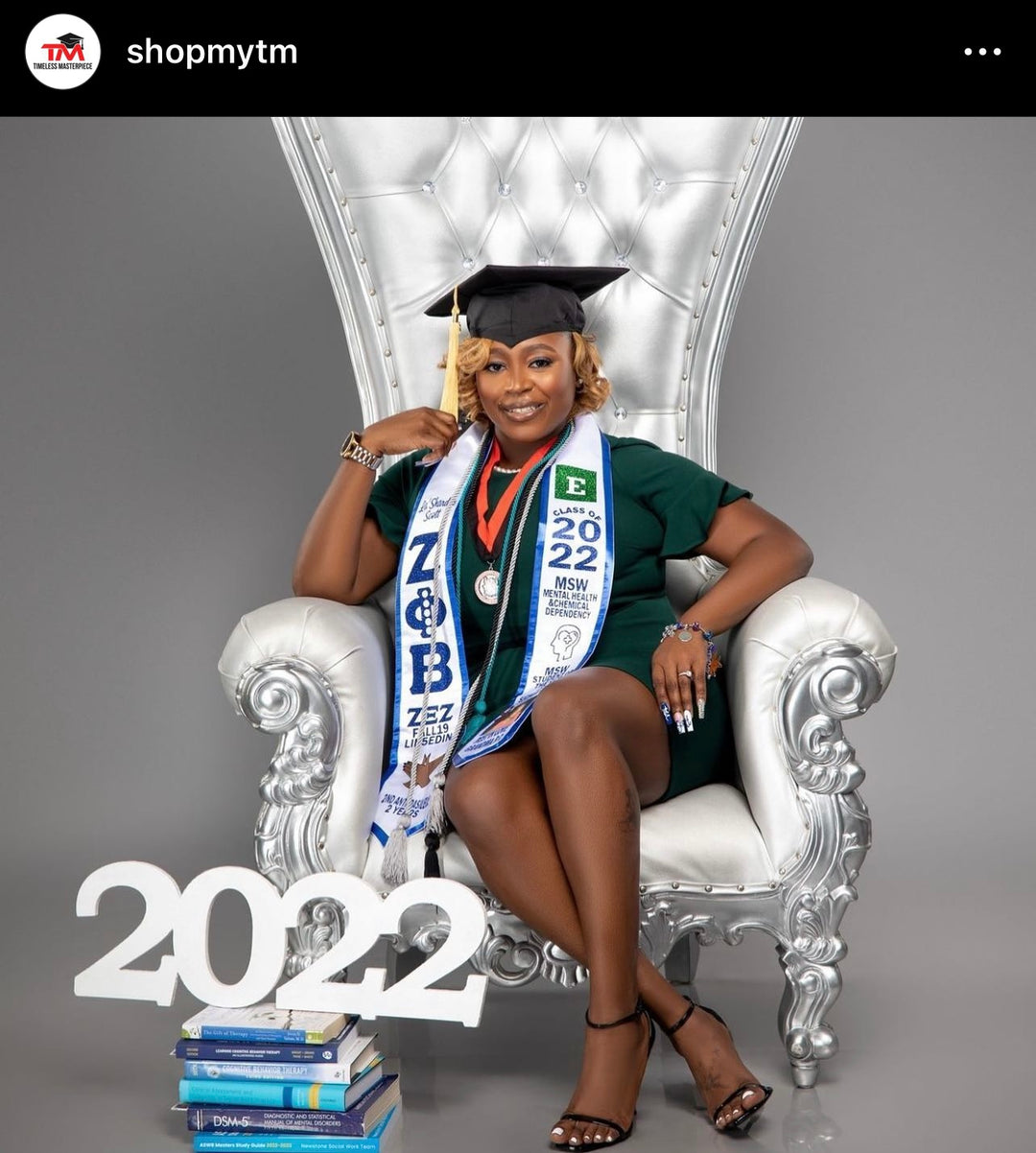 Zeta Phi Beta Custom Predesigned Graduation Stole w/ Garment Care Bag