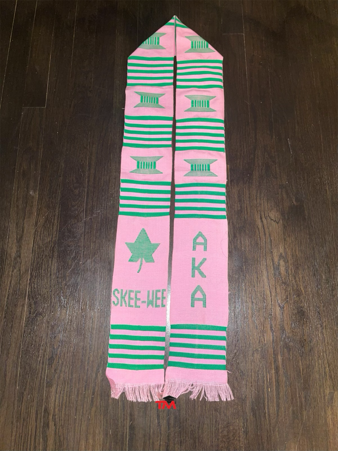 Alpha Kappa Alpha Kente Cloth Graduation Stole w/ Garment Care Bag