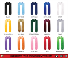 PLAIN 72" Inch Graduation Stole, No Trim