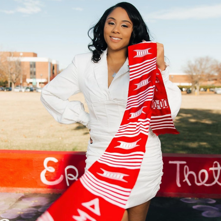 Delta Sigma Theta Kente Cloth Graduation Stole w/ Garment Care Bag