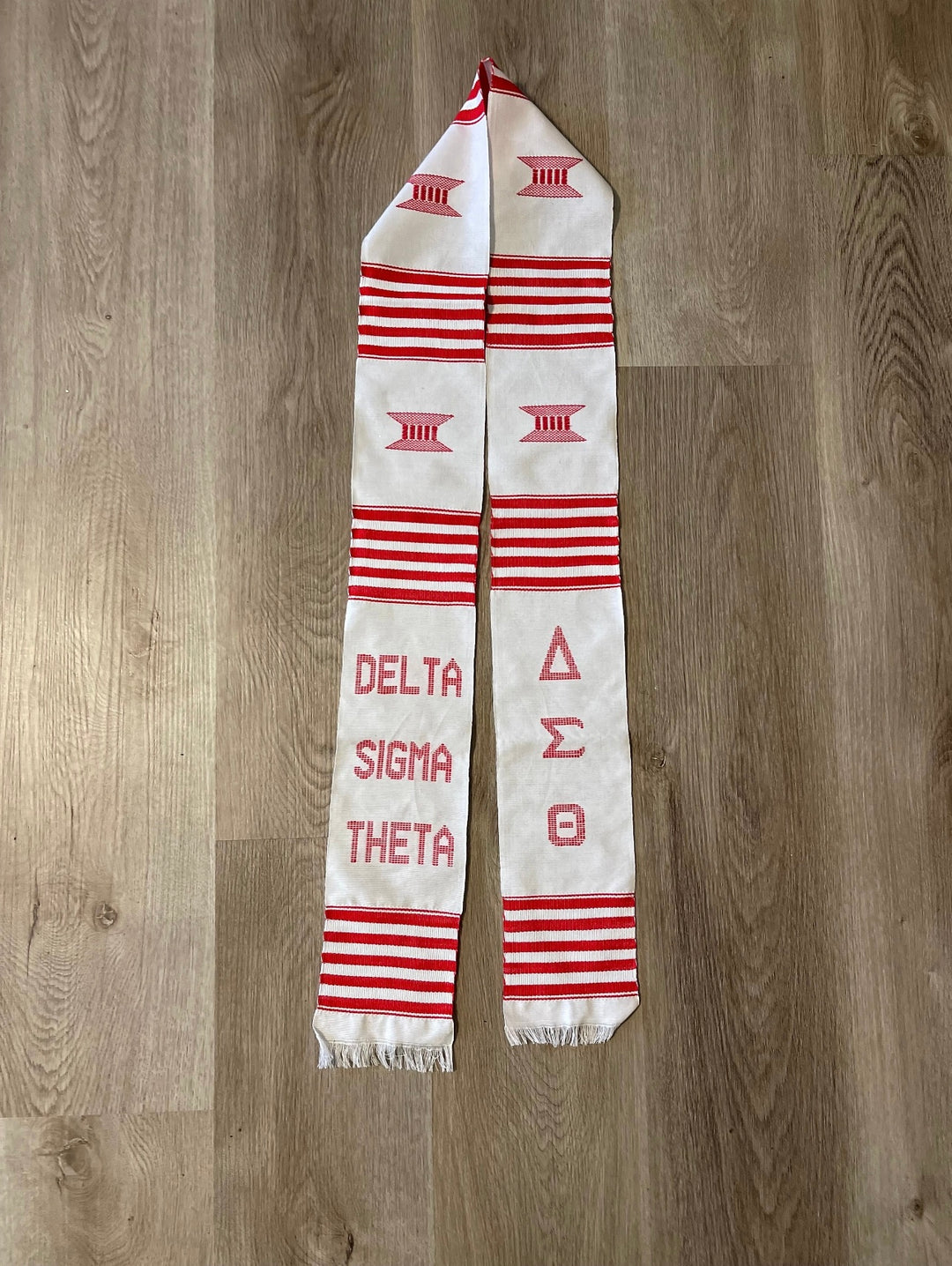 Delta Sigma Theta Kente Cloth Graduation Stole w/ Garment Care Bag